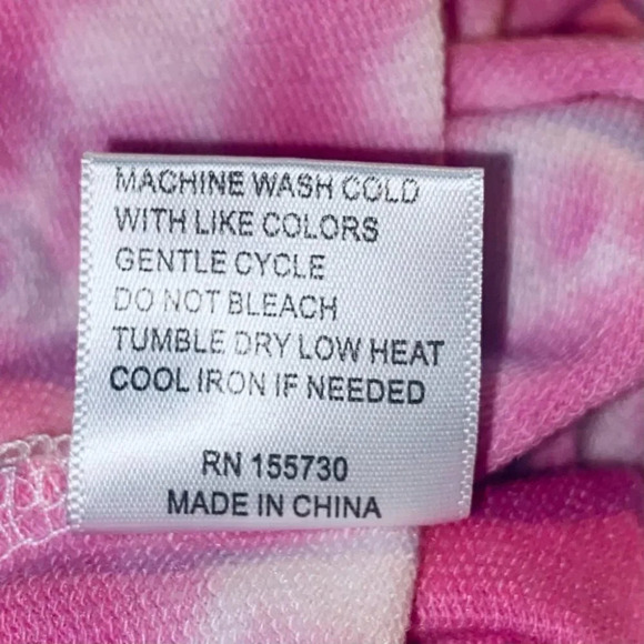 💗NEW - Adorable PINK & WHITE Tie Dye Hoodie by Jane and Delancey - Size Medium - Picture 5 of 6